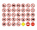 Set of prohibition, ban signs. Vector illustraion