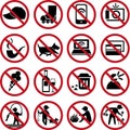 Set of prohibition signs