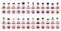 Set of Prohibition Signs. Vector Illustration Royalty Free Stock Photo
