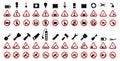 Set of Prohibition Signs. Vector Illustration Royalty Free Stock Photo