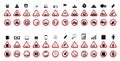 Set of Prohibition Signs. Vector Illustration Royalty Free Stock Photo