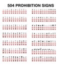 Set of Prohibition Signs. Vector Illustration Royalty Free Stock Photo