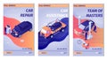 Set of Promo Vertical Posters for Car Service