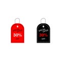 Set of promotion sale price tag label template with black and red color design vector eps 10, discount, special offer Royalty Free Stock Photo