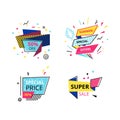 Set of promotional stickers, banners, discount labels, offers, best price. Royalty Free Stock Photo