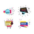 Set promotional stickers, banners, discount labels. Special offers, mega promo. Royalty Free Stock Photo