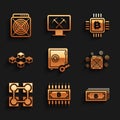 Set Proof of stake, Cryptocurrency bitcoin with circuit, , ASIC Miner, Blockchain technology and icon. Vector Royalty Free Stock Photo