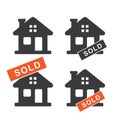 Set of property sold sales information update vector illustration isolated flat design