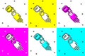 Set Prosthesis hand icon isolated on color background. Futuristic concept of bionic arm, robotic mechanical hand. Vector