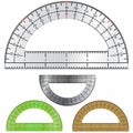 Set of Protractors for Drafting and Engineering Royalty Free Stock Photo
