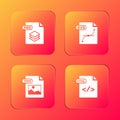 Set PSD file document, SVG, TIFF and HTML icon. Vector