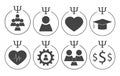 Set of psychology symbols Royalty Free Stock Photo