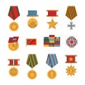 Set of public commemorative award medals.