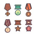Set of public commemorative award medals.
