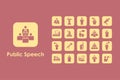 Set of public speech simple icons