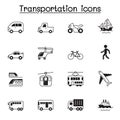 Set of Public transport Related Vector Icons Royalty Free Stock Photo