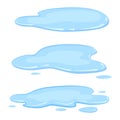 Set puddle, liquid, vector, cartoon style, isolated, illustration, on a white background Royalty Free Stock Photo