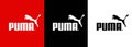 Set of Puma logo. Sportwear brand. Logo of sports equipment and sportswear company. PUMA. Vector. Zaporizhzhia, Ukraine - May 25,