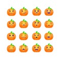 A set of pumpkin emotions. Vector smileys Royalty Free Stock Photo