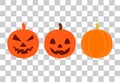Set of Pumpkin Halloween icon vector. October celebration flat silhouette illustration design