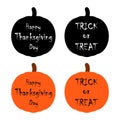 Set of Pumpkin Halloween icon vector. October celebration flat silhouette illustration design