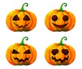 Set pumpkin halloween watercolor painting illustration design white isolated clipping path