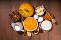 Pumpkin pie ingredients Royalty Free Stock Photo