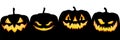 Set pumpkin on white background. Black pumpkin with smile for your design for the holiday Halloween. Vector illustration Royalty Free Stock Photo