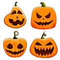 Set the pumpkin. Orange pumpkin with a smile for your Halloween design. The main symbol of the Happy Halloween holiday Royalty Free Stock Photo