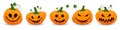 Set pumpkin on white background. The main symbol of the Happy Halloween holiday. Orange pumpkin with smile for your design for the Royalty Free Stock Photo