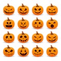 Set pumpkin on white background. The main symbol of the Happy Halloween holiday. Orange pumpkin with smile for your design for the Royalty Free Stock Photo