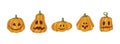 Set pumpkin on white background. Orange pumpkin with smile for your design for the holiday Halloween. Vector Royalty Free Stock Photo