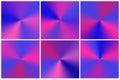 Set of purple conical gradients Royalty Free Stock Photo