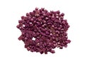 Set of purple diamonds for diamond embroidery isolated on white background. Hobbies and DIY, materials for creating