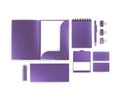 Set of purple elements for corporate identity design on a white Royalty Free Stock Photo