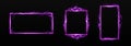 Set of purple rectangular lightning frames