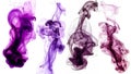 Set Purple Smoke On White Background. Generative AI