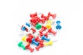 Set of push pins in different colors. Thumbtacks.On isolated background Royalty Free Stock Photo