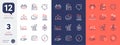 Set of Puzzle, Electricity factory and Dermatologically tested line icons. For design. Vector