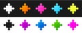 Set Puzzle pieces toy icon isolated on black and white background. Vector Royalty Free Stock Photo