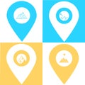 Set of pyramid location map pin pointer icon. Element of map point for mobile concept and web apps. Icon for website design and ap Royalty Free Stock Photo