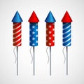 Set of pyrotechnic rockets. Vector illustration