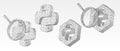 Set of Python coding language signs. Programming analytics, magnifying glass. Low poly, wireframe 3d vector illustration. Abstract Royalty Free Stock Photo