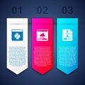 Set Python programming language, Cloud technology data transfer and Flowchart. Business infographic template. Vector Royalty Free Stock Photo