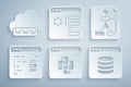 Set Python programming language, Flowchart, Software, Server, Data, Web Hosting, Browser setting and development icon Royalty Free Stock Photo