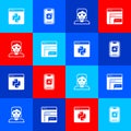 Set Python programming language, Mobile Apps, Hacker or coder and Software icon. Vector Royalty Free Stock Photo