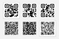 Set of qr codes for your design. Black qr code isolated on whit background. Vector illustration