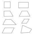 set of quadrilaterals, didactic material on geometry, poster, information