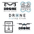 Set of quadrocopter emblems Royalty Free Stock Photo