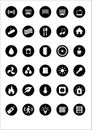 Set of 30 quality icons about smart home automation technology shapes of home, with flat design Royalty Free Stock Photo